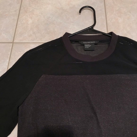 Armani Exchange black long sleeve mesh crewneck - Picture 2 of 4